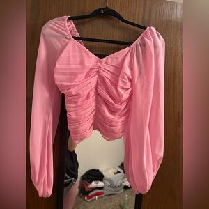 Abercrombie & Fitch Pink Ruched Blouse